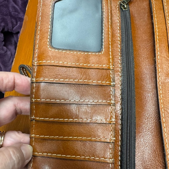 Patricia Nash lovely Leather Wristlet Wallet - Tan Brown - Picture 5 of 11